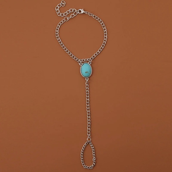 Turquoise Chain Ring Bracelet - Picture 6 of 8